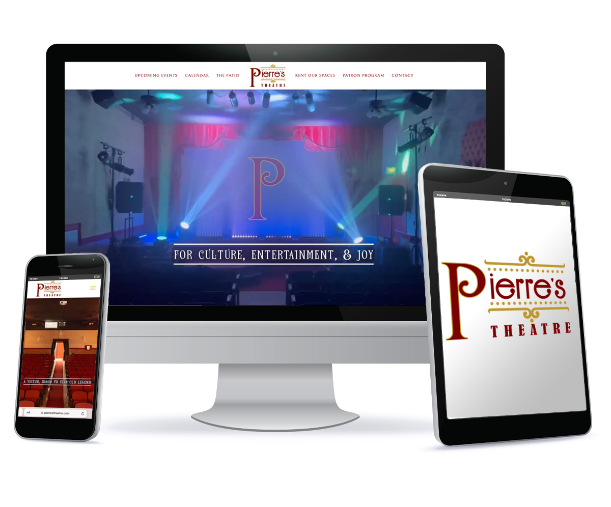 Pierre's Theatre branding and web design