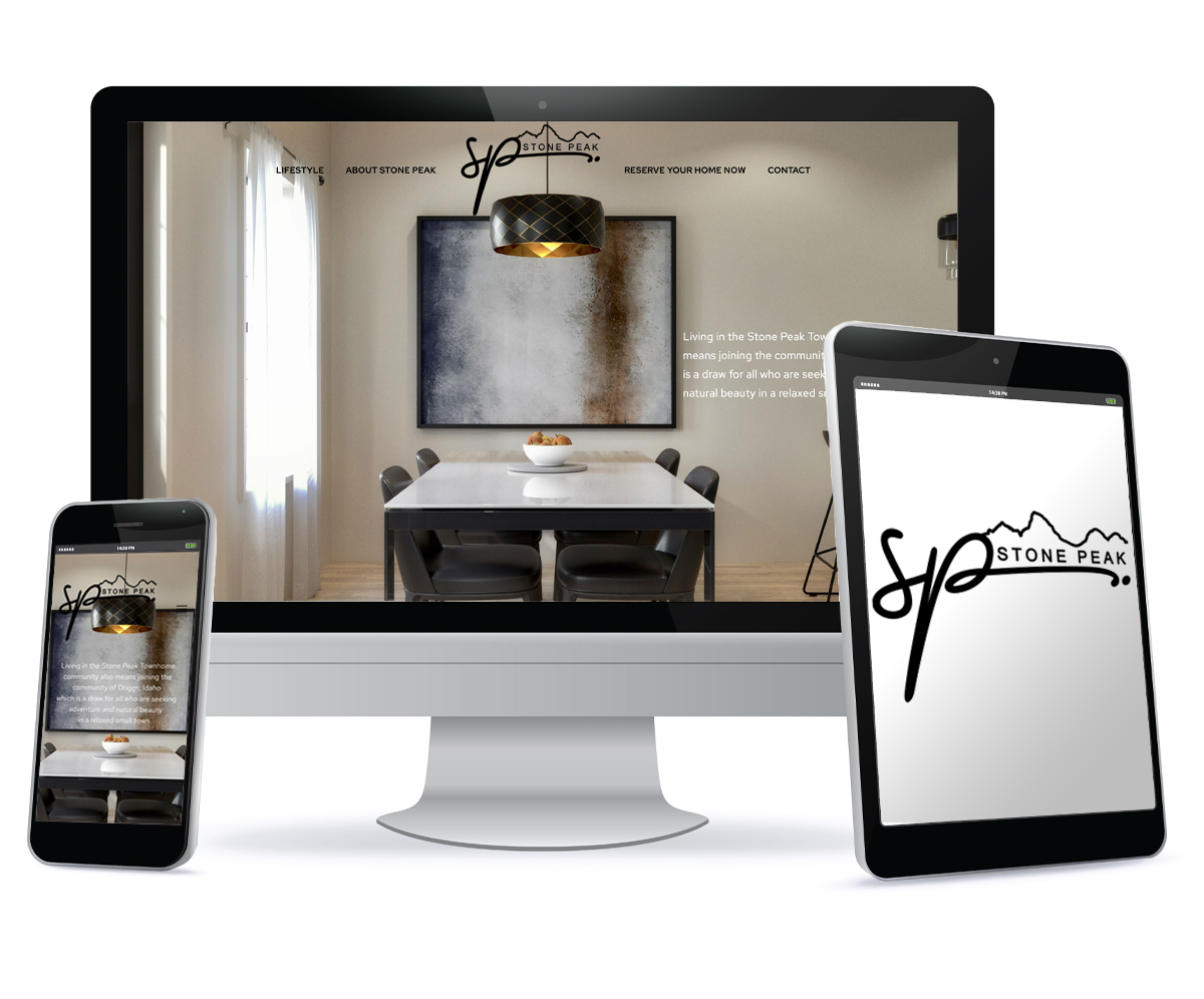 stone peak townhomes website and branding